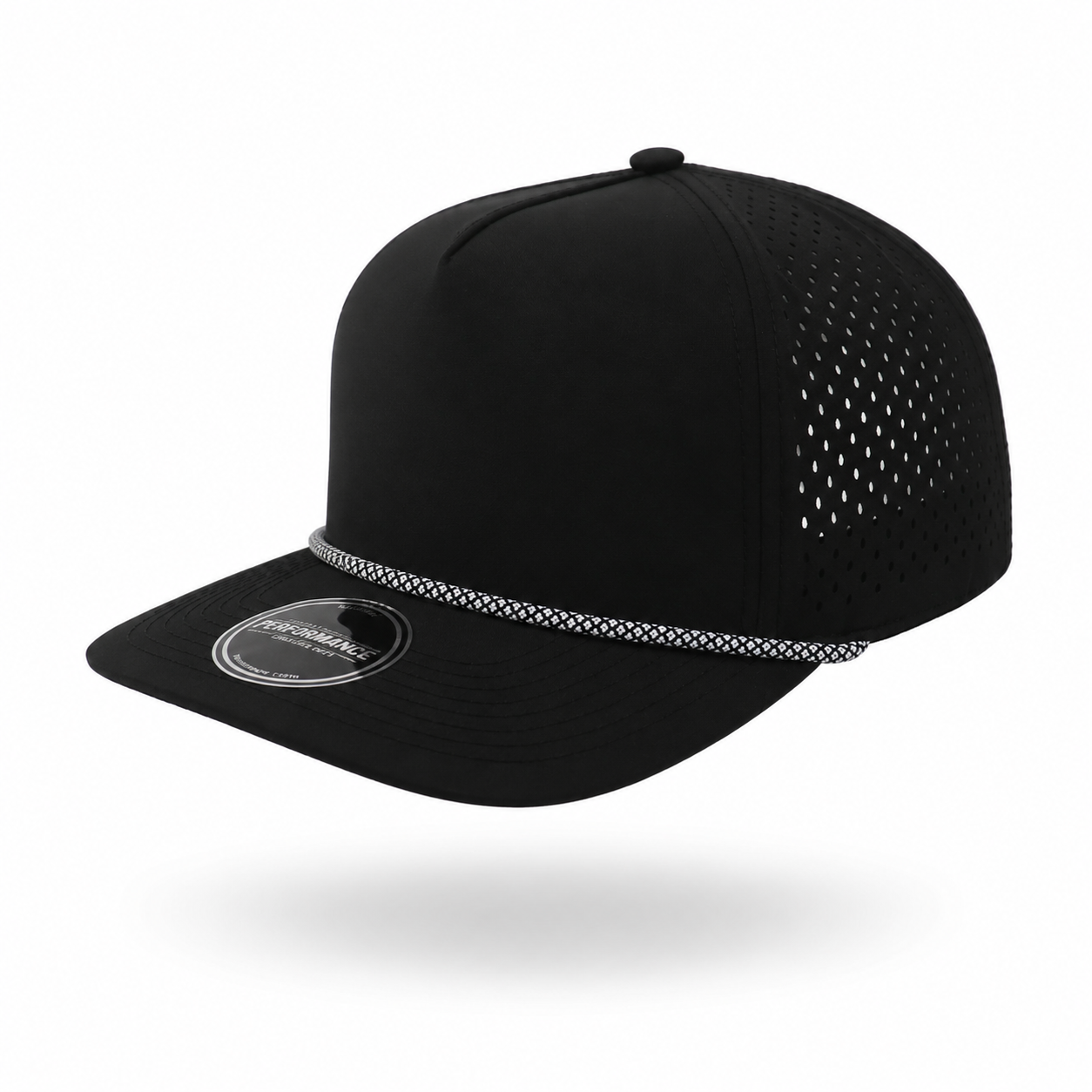 Black with White Chainlink Rope 5 Panel Performance