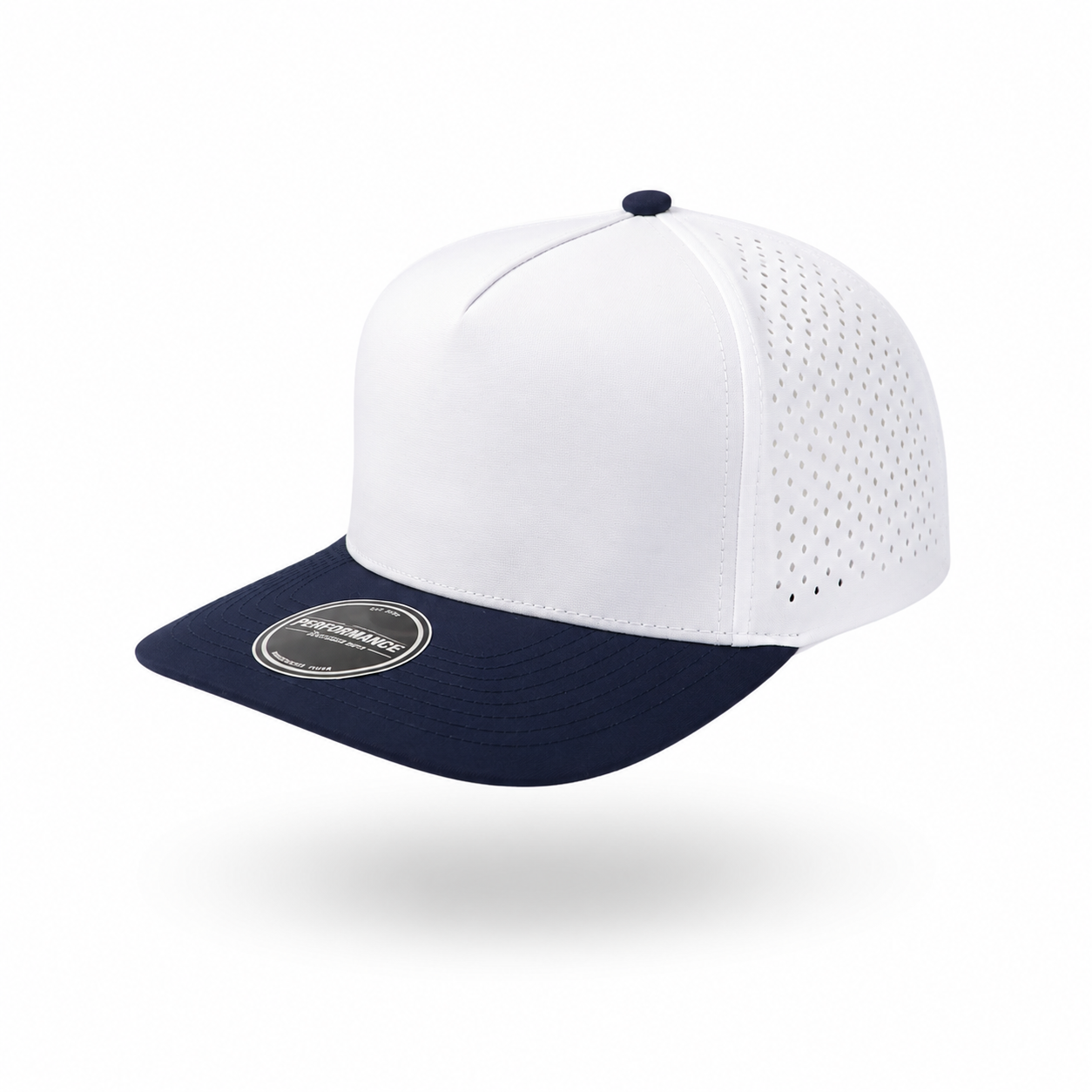 White and Navy 5 Panel Performance