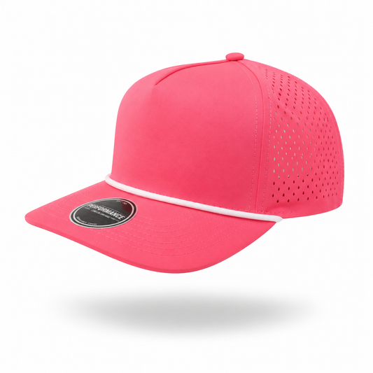 Bright Pink with White Rope 5 Panel Performance
